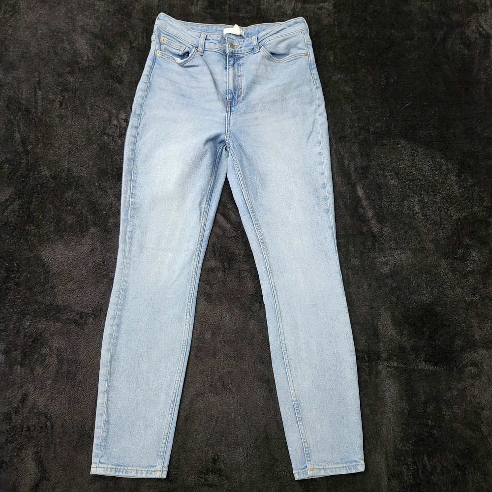 HM High Waisted Slim Tapered Jeans Light Wash Blue Womens Size 10 0573085 3